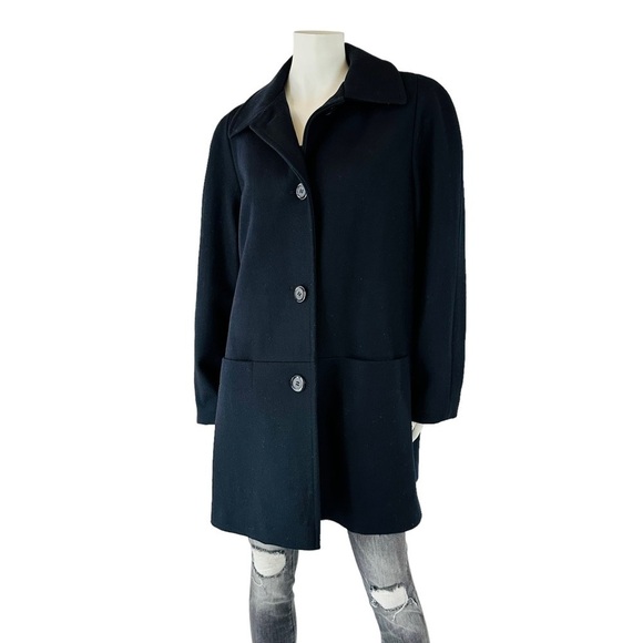 Stunning Oversized Relaxed Wool Overcoat Coat Deep Navy - Picture 4 of 13